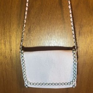 INZI Baby Pink Crossbody Handbag with Beads